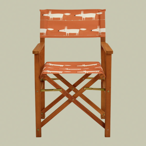 Fox patterned canvas chair