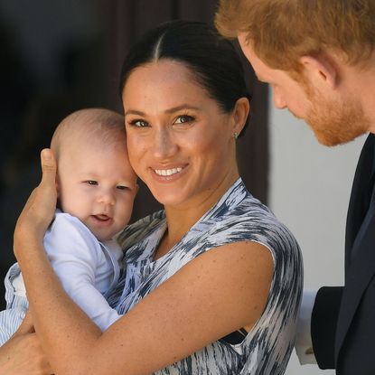 cape town, south africa september 25 prince harry, duke of sussex and meghan, duchess of sussex and their baby son archie mountbatten windsor at a meeting with archbishop desmond tutu at the desmond leah tutu legacy foundation during their royal tour of south africa on september 25, 2019 in cape town, south africa photo by toby melville poolgetty images