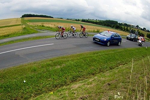 Stefan Rucker, Daniel Schorn (Team Elk Haus) and Harald Morscher (Team Vorarlberg-Corratec) trying to get away.
