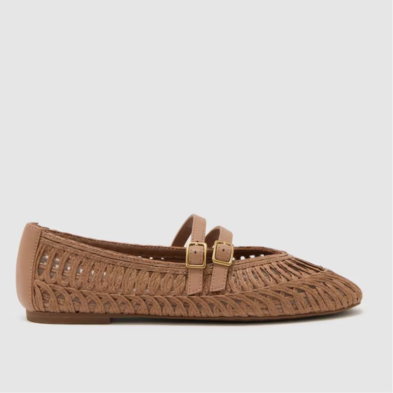 Reiss, Elizabeth Woven Ballerina-Strap Flats