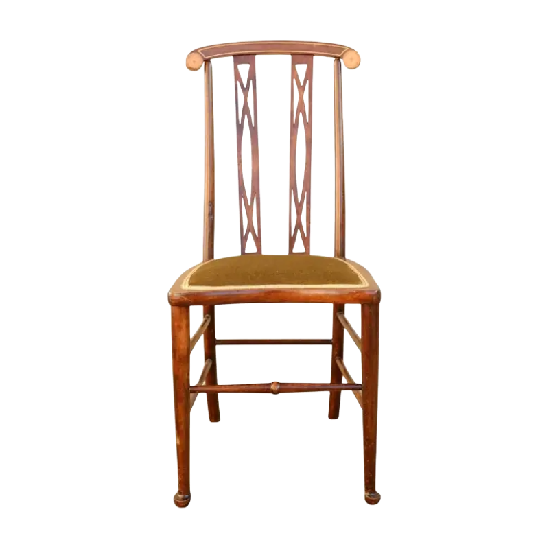 1st Dibs, English Inlaid Mahogany Arts &amp;amp; Crafts Side Chair Bedroom Chair