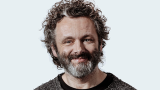 Actor-Director Michael Sheen smiling ahead of his grilling on "The Assembly"
