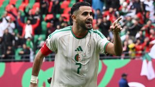 Algeria's Riyad Mahrez celebrates a goal at AFCON 2025