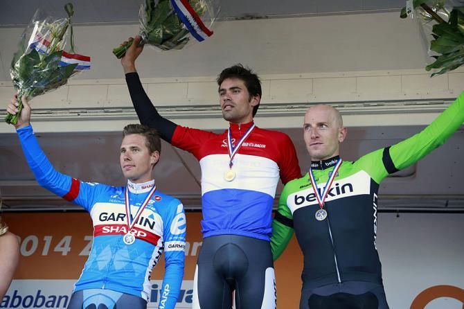 The Dutch TT podium: Sebastian Langeveld, Tom Dumoulin and Jos van Emden