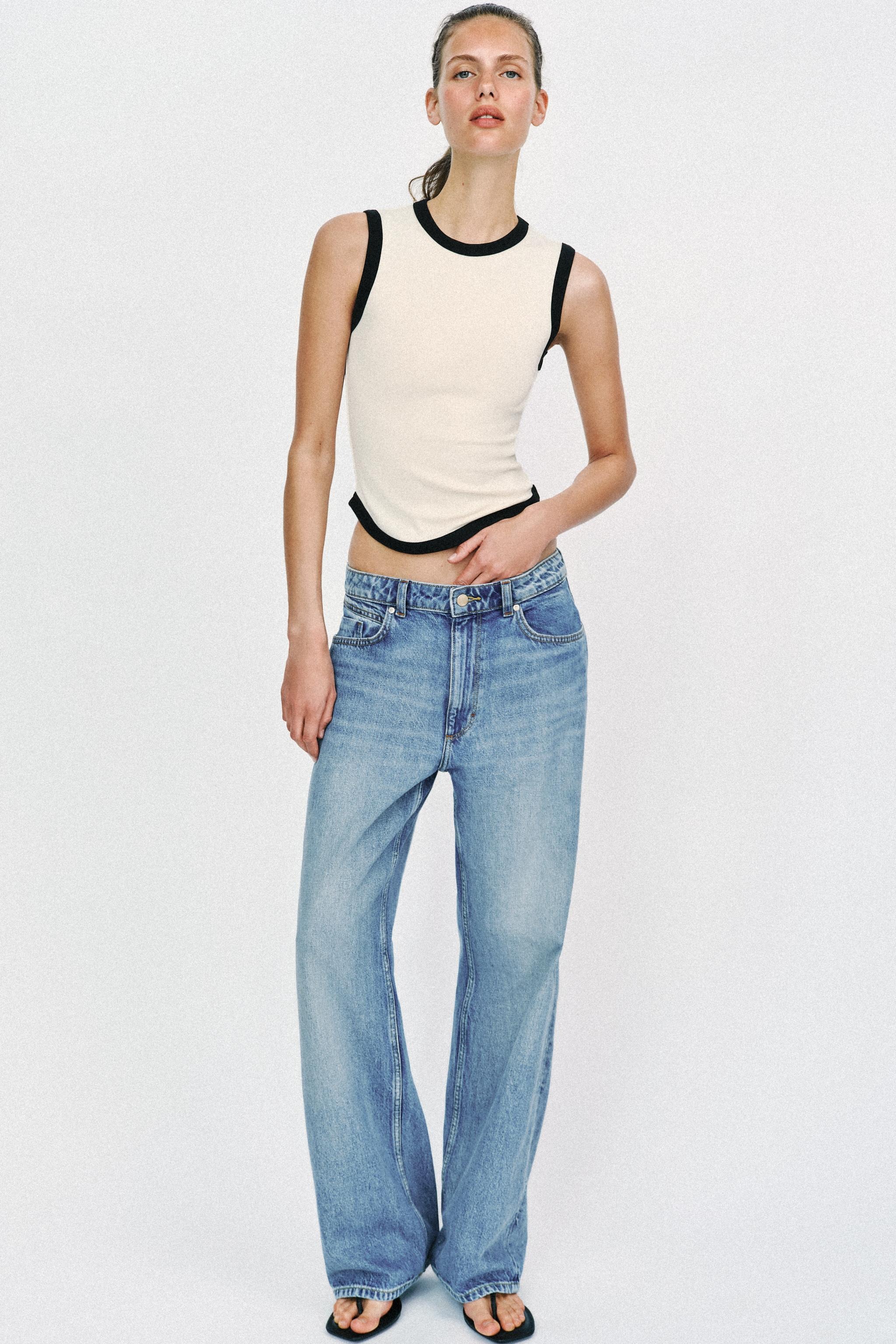 ZARA, Contrast Trim T-Shirt