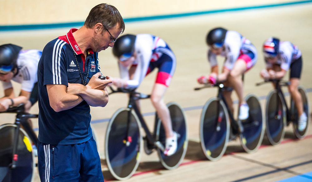 Paul Manning clocks a women's lap