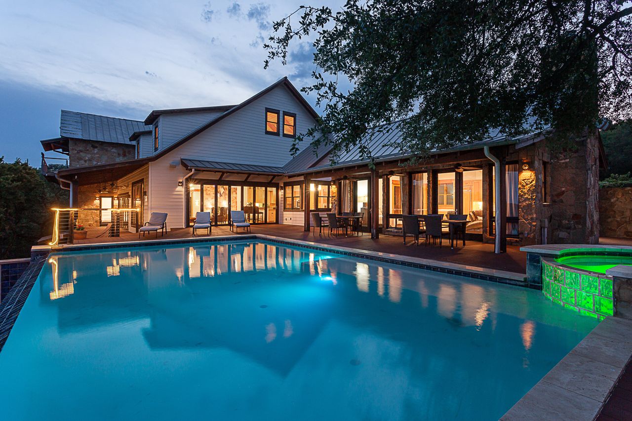 A home for sale overlooking Lake Austin in Texas.