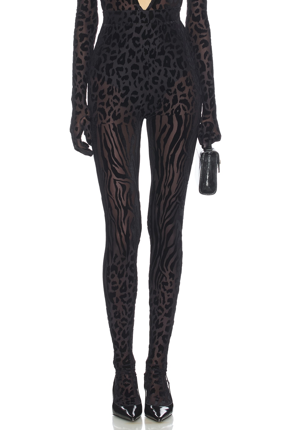 Animal Print Burnout Stocking