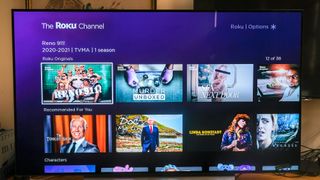 The Roku Streaming Stick 4K tuned to The Roku Channel
