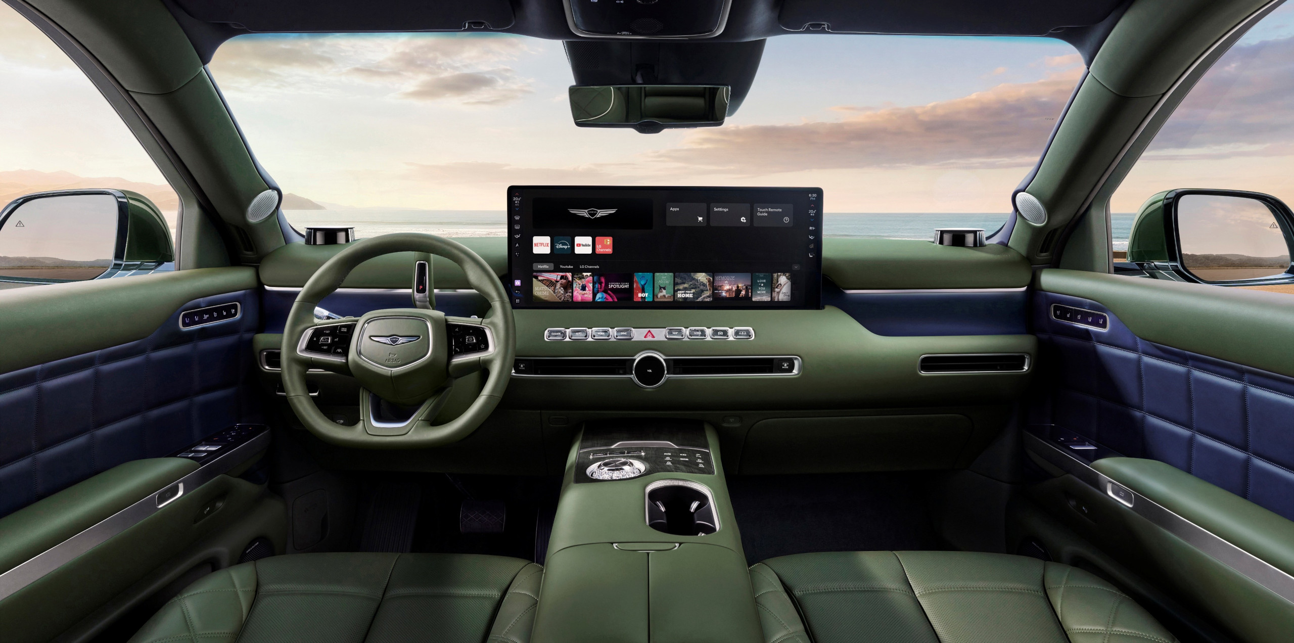 Genesis GV90 dashboard with cinematic display
