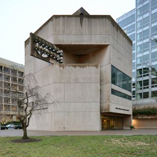 The concrete form of the Third Church of Christ, Scientist in Washington, DC, USA
