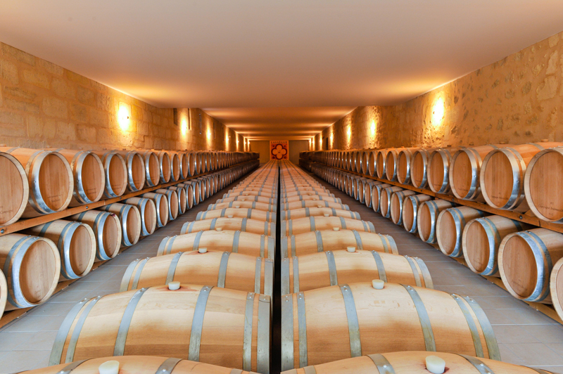 Ch&amp;acirc;teau Lass&amp;egrave;gue barrel cellar