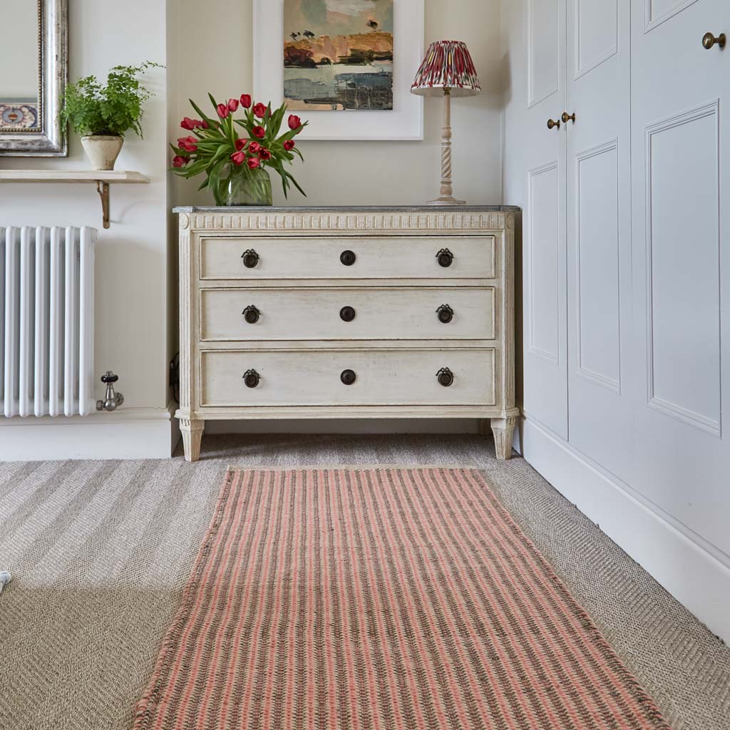 Dartmouth Stripe Pamplemousse Rug - 90cm X 60cm / Without Underlay