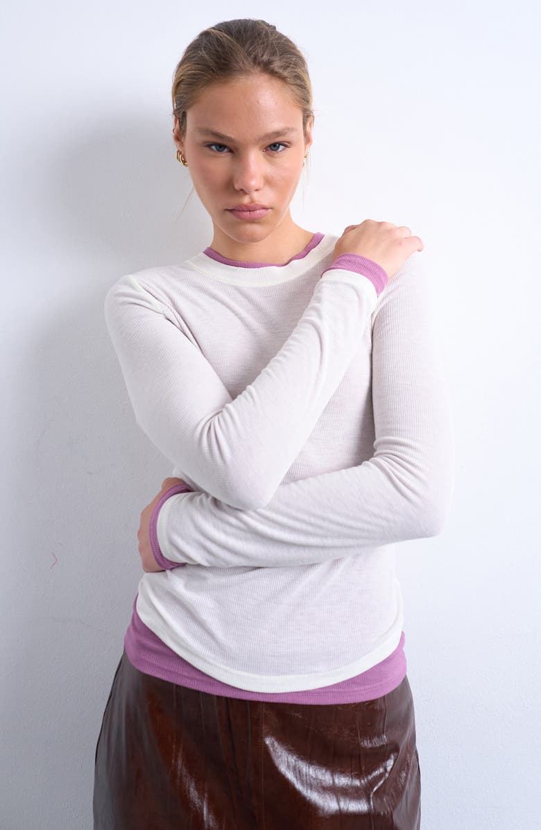 Layered Long Sleeve Rib T-Shirt