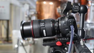 Blackmagic pocket cinema camera 4k on a tripod