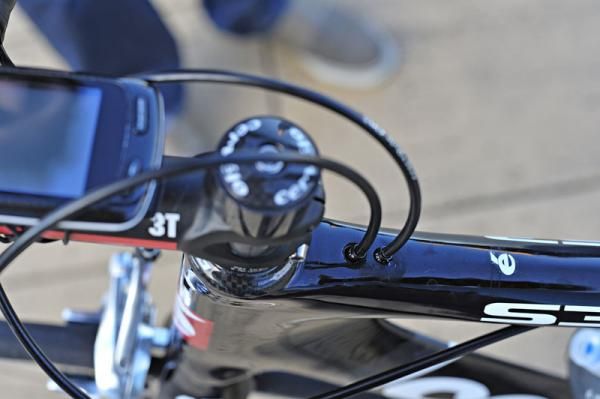 Cables are fed into the frame at the top tube just behind the stem where the air is already turbulent.