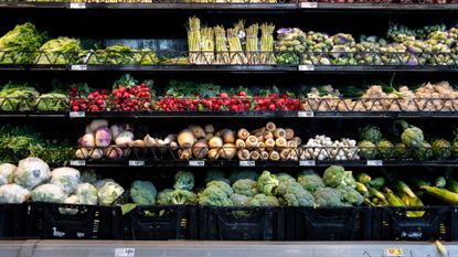Produce on the shelves at a Target store in Austin, Texas.