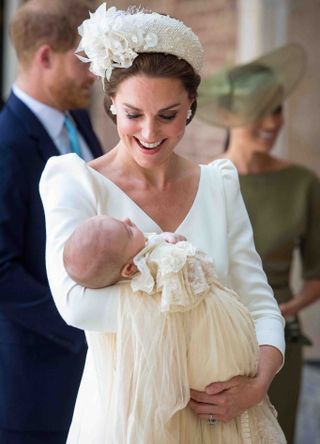 Princess Catherine with Prince Louis at his christening July 2018