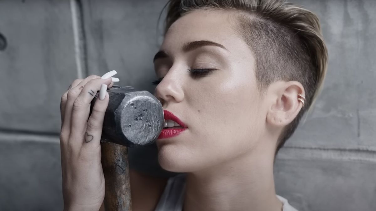 Miley Cyrus in the Wrecking Ball music video