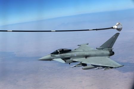 A Eurofighter Typhoon refuels