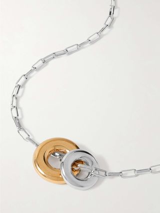 Moneta Rhodium- and Gold-Plated Recycled Necklace