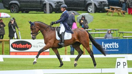 Alex Bragg and Jaeger Master in the Bramham Horse Trials dressage 2026.