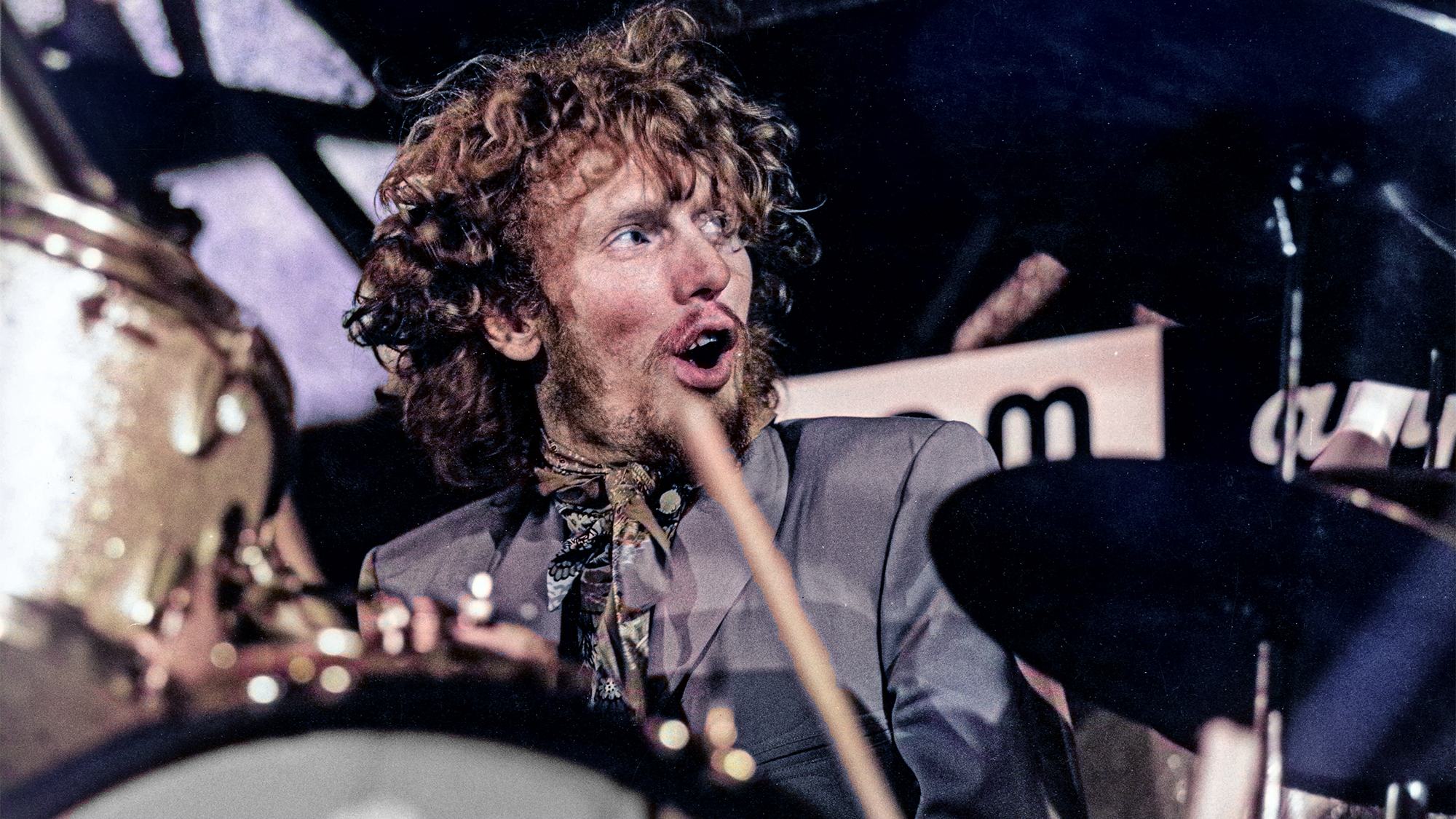 Ginger BAKER, with Cream, performing live onstage, playing drums, August 13, 1967