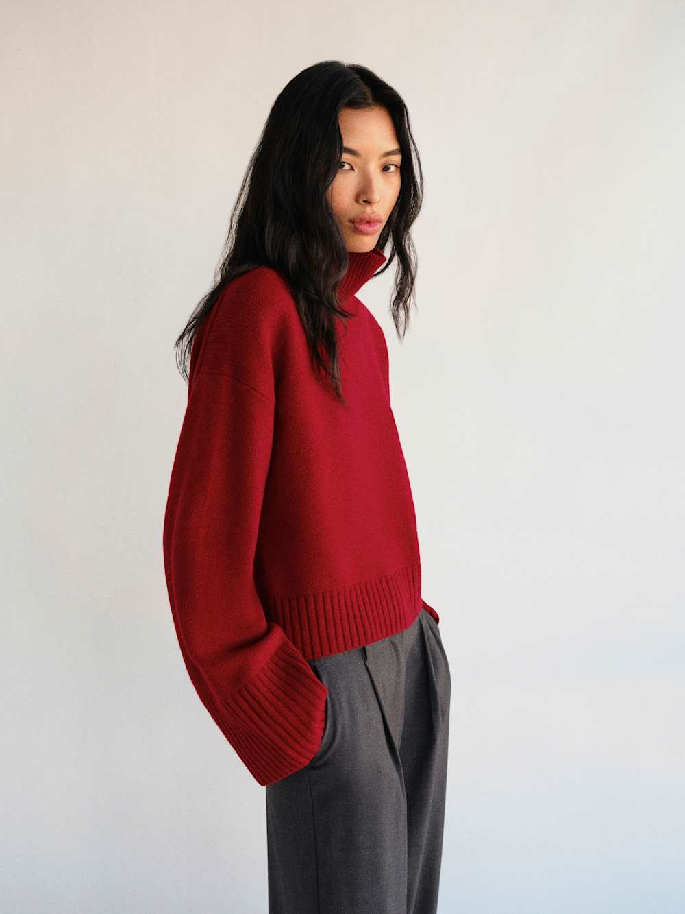 March Regenerative Wool Cropped Turtleneck