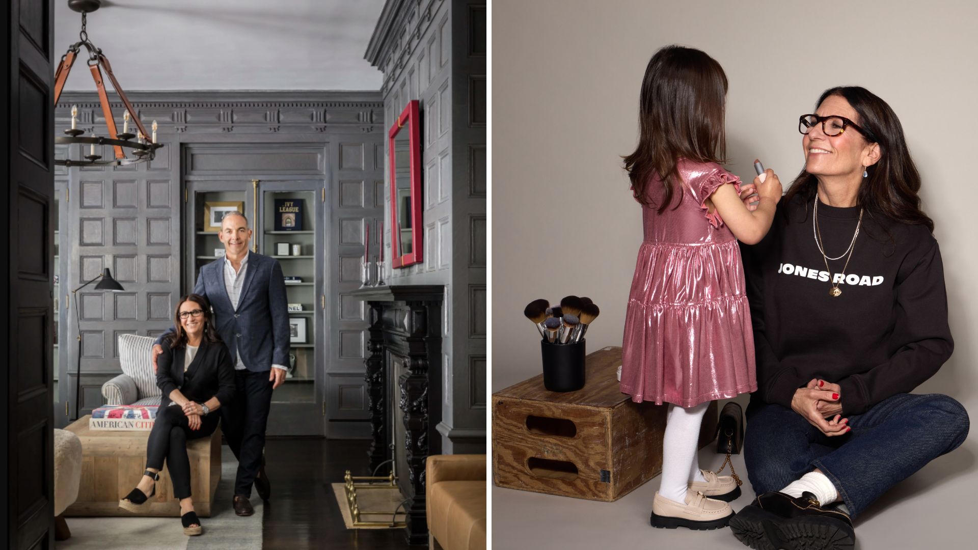 Bobbi Brown and her husband at The George Montclair on the left and Bobbi Brown with her granddaughter on the right