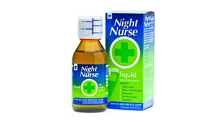 A bottle of liquid Night Nurse