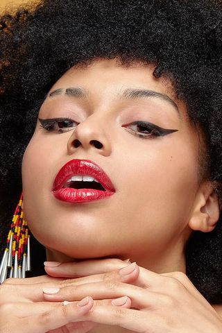 woman wearing lipstick