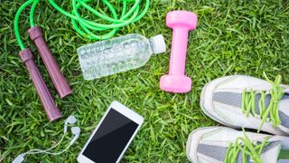 exercise items on grass