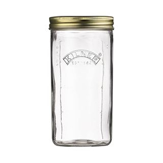 Kilner Wide Mouth Preserve Jar 1l (1000ml) Glass Storage Jar With Vacuum Seal Lid Ideal for Large Whole Fruits Vegetables Pickles Jams