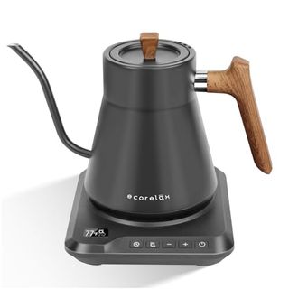 Ecorelax Gooseneck Electric Kettle Precise ±1℉ Temperature Control, 1200w Pour Over Electric Kettle for Coffee & Tea, 100% Stainless Steel Fast Boil & Keep Warm Kettle Oled Display, 1l Grey