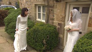 Emmerdale Bernice Blackstock shocks Leyla by wearing a wedding dress