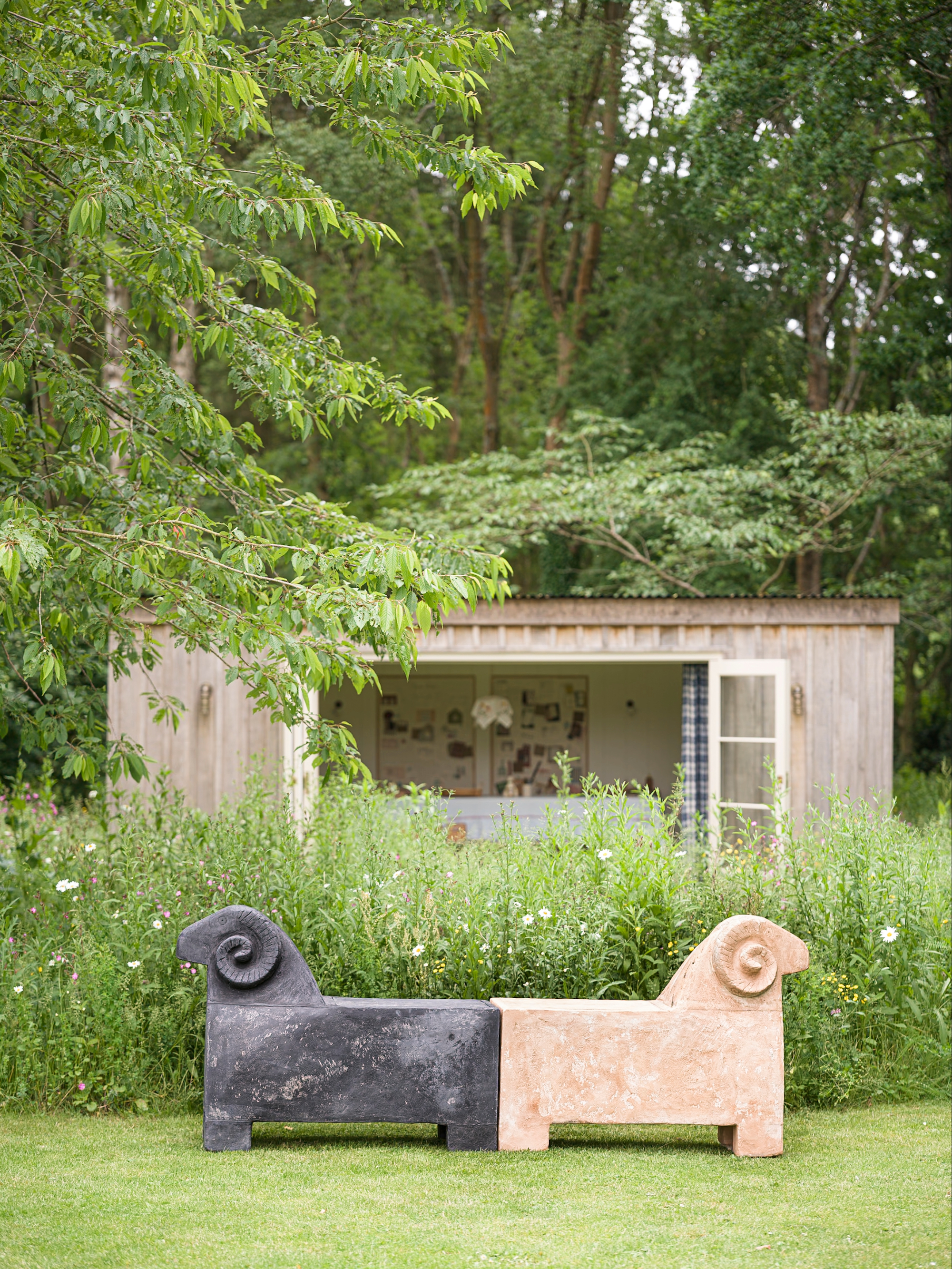 Cast in jesmonite &amp;ndash; a stone and cementitious compound &amp;ndash; the Sheep Bench is both a practical seat and sculptural object.