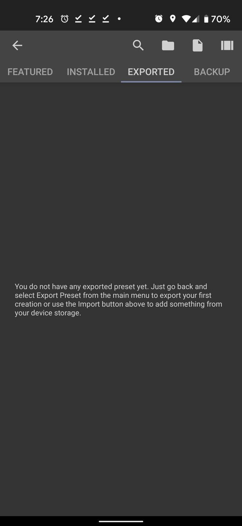 Loading a KWGT Preset From Downloads