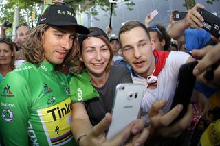 Peter Sagan gets in on some selfie time with his fans