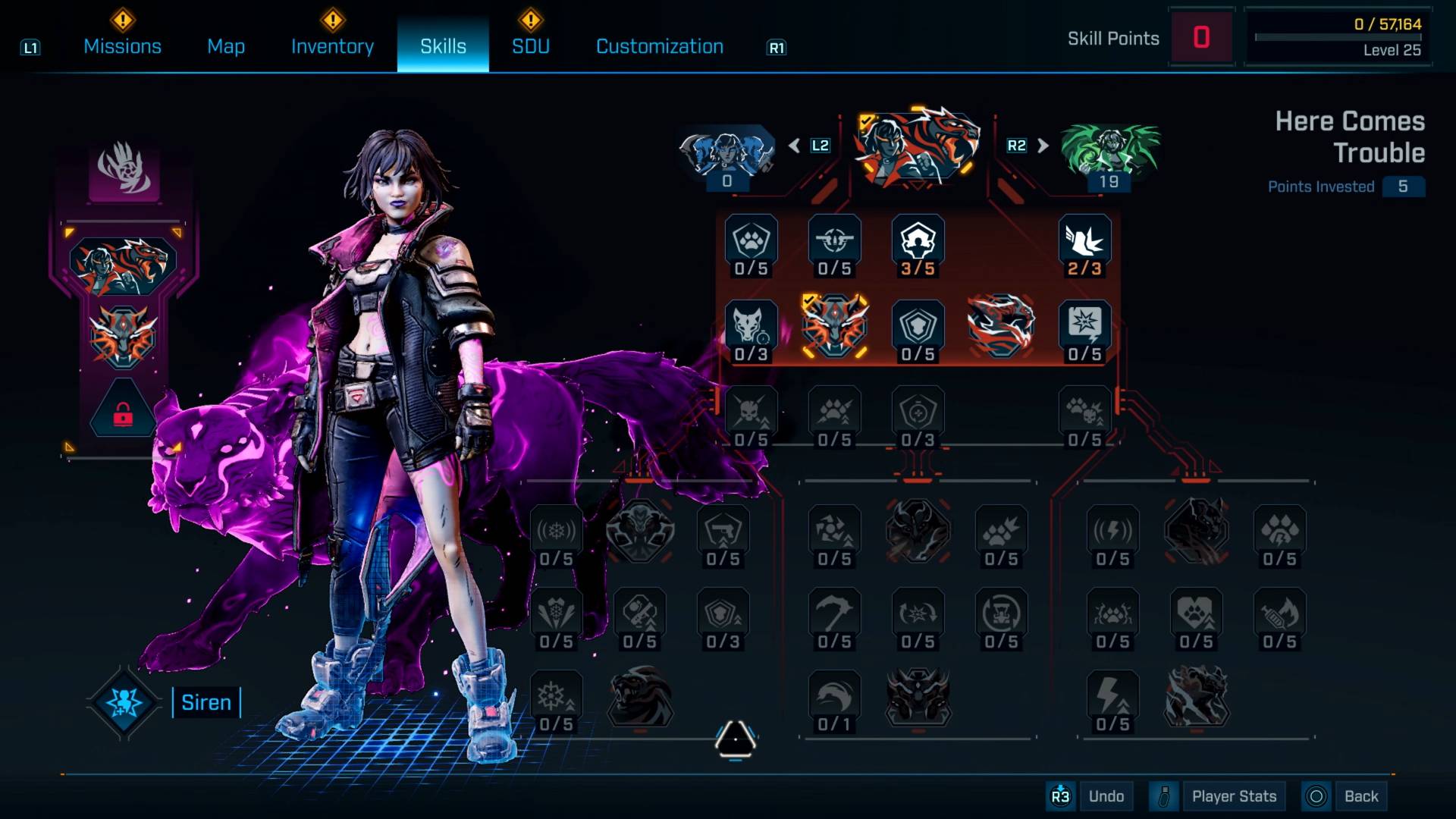 Borderlands 4 vault hunter character vex Here Comes Trouble skill tree and other action skills