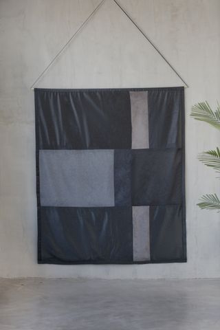 Blue fabric wall hanging