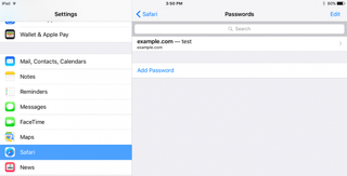 safari ios passwords list
