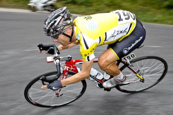 Levi Leipheimer (Mellow Johnnys) descends off of the Alpine Loop descent.