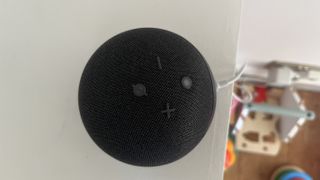 echo dot close up plugged in
