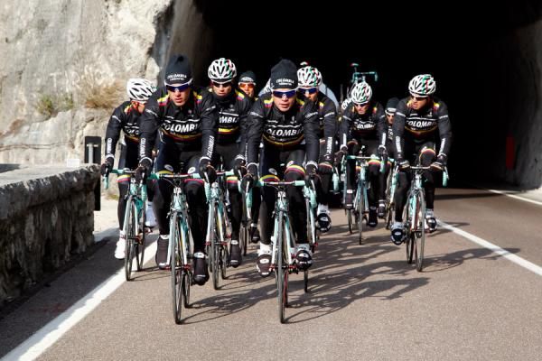Winter attire was donned - something the Colombian will have to get used to if they're going to perform in the Euro spring.