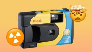 Kodak Daylight on orange gradient with Radioactive and Exploding Head emojis