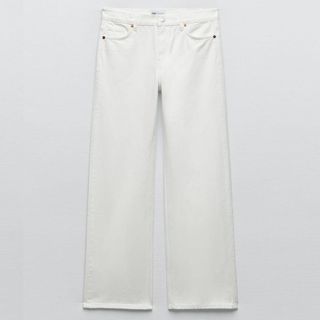 white wide leg extra long jeans