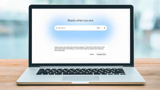 Gemini with a warning message on a laptop screen.