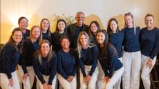 Former President of the United States of America Barack Obama poses with the 2024 USA Solheim Cup team