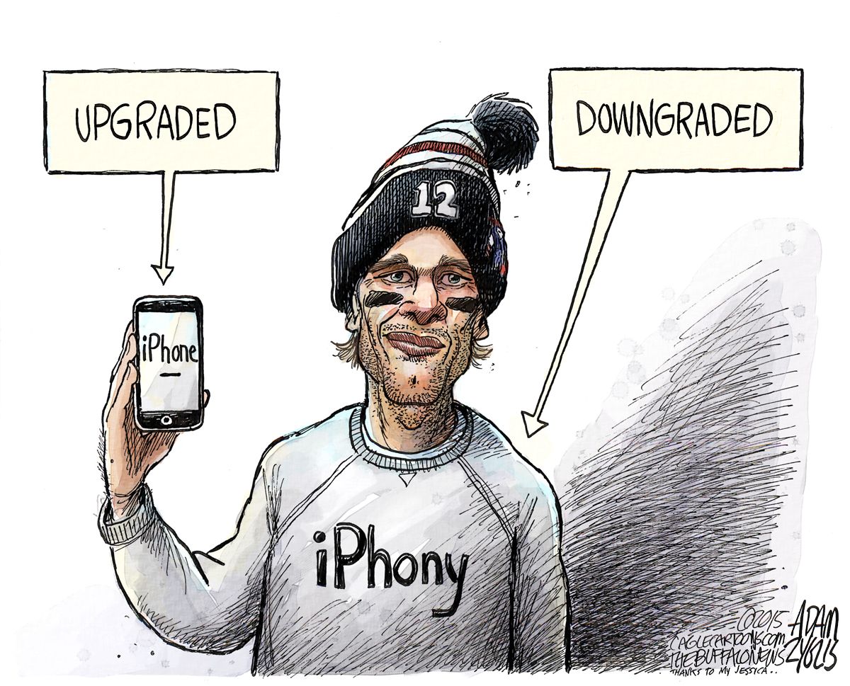 Editorial cartoon Sports Deflategate