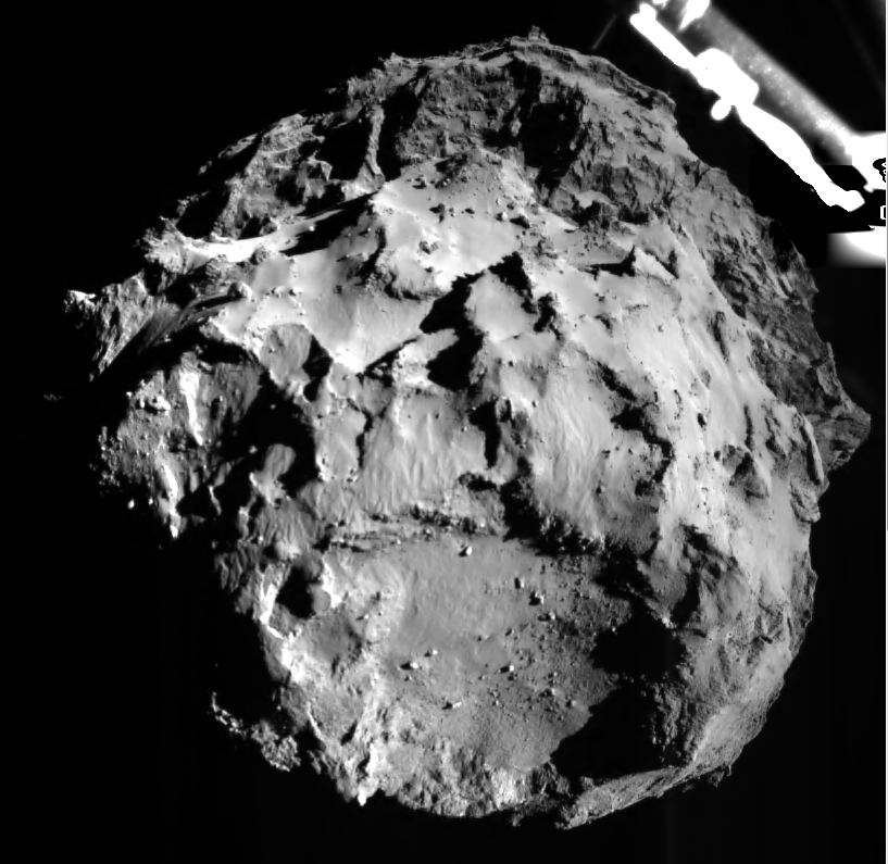 The ROLIS The ROLIS instrument took a snapshot of comet 67P/CG as Europe&#039;s Philae lander descended toward the surface on Nov. 12, 2014. took a snapshot of comet 67P/CG, as the Philae lander descended toward the surface.